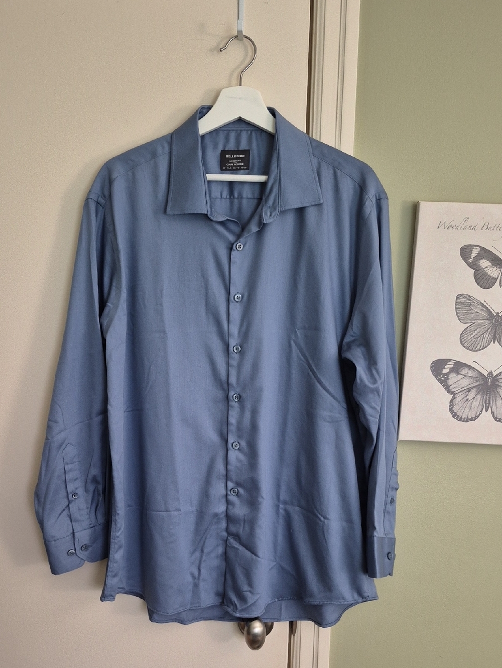 Like New - Men's Bellissimo Medium Dress Shirt, 17-17.5, XL, 32/33 Modern Fit